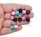 Pastel Bead Charms with Black Heart Dangles, 12 pieces, Creepy Cute Jewelry Supplies, Adorabilities